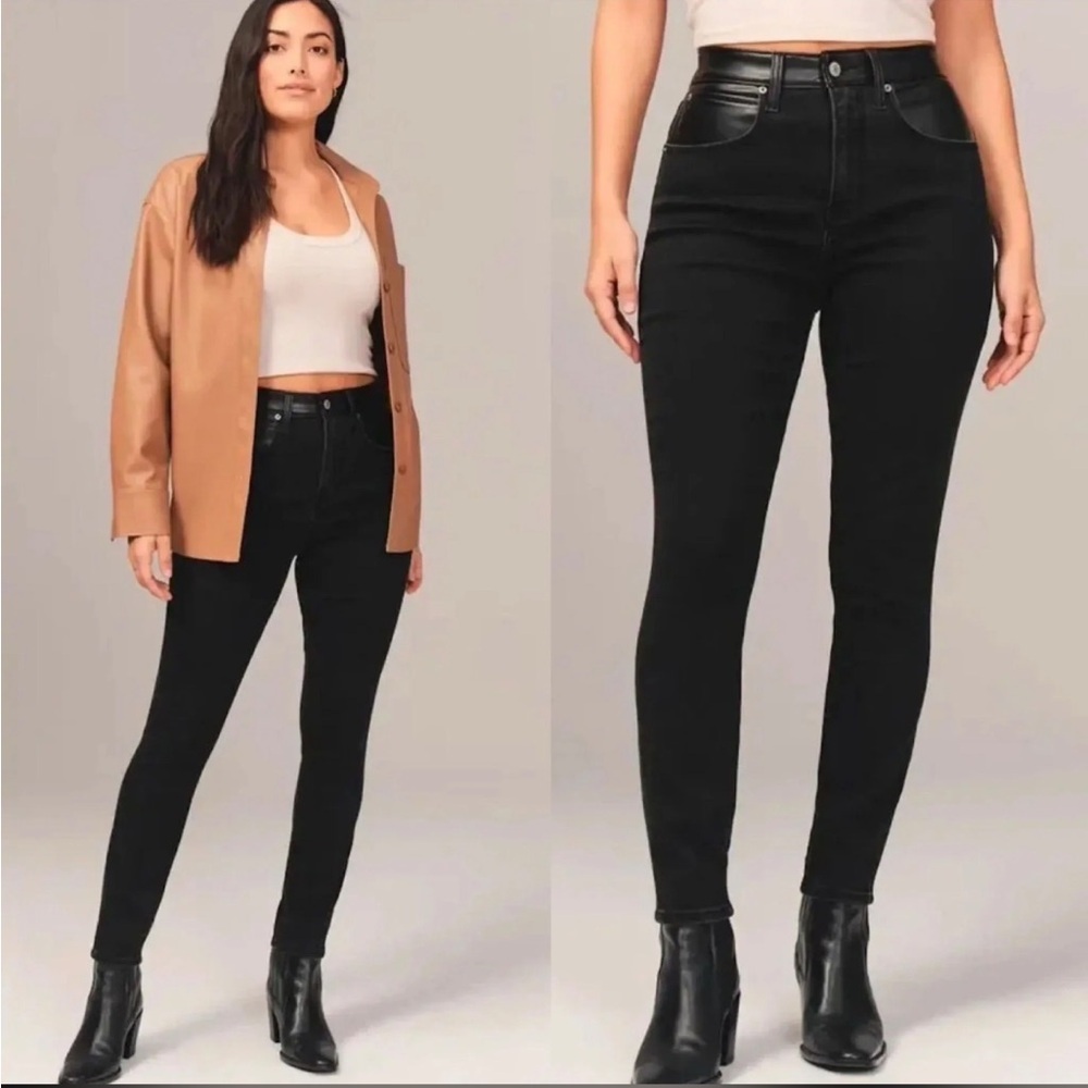 Abercrombie & Fitch mixed materials super skinny ankle high rise jean 30 / 10s